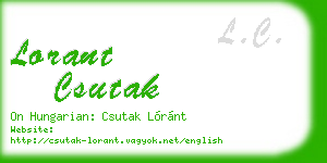 lorant csutak business card